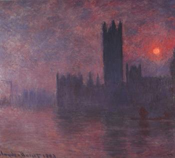 Claude Oscar Monet : London: Houses of Parliament at Sunset